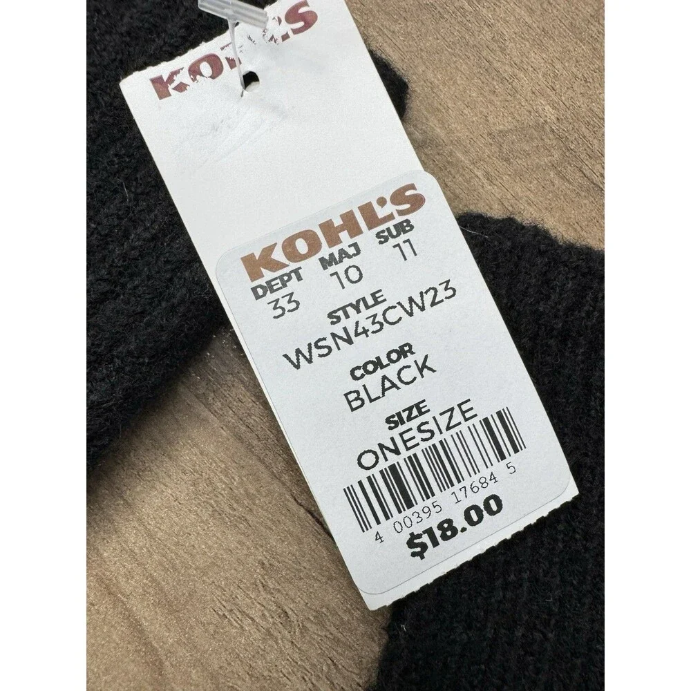 Sonoma Goods For Life Gloves Black The Everyday Knit One Size Stretch NWT